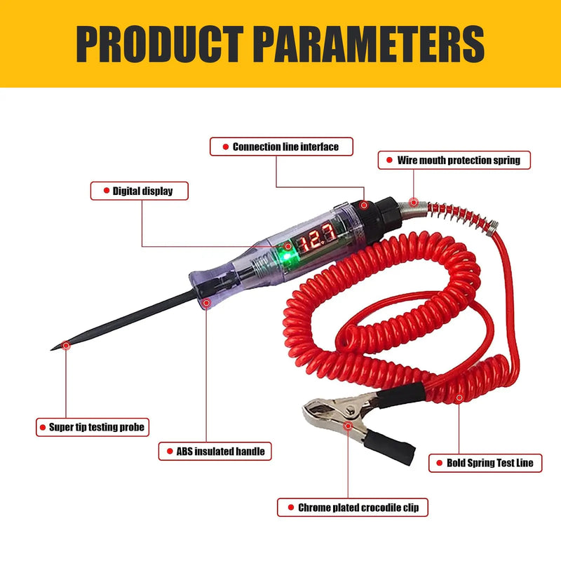 Car Truck Voltage Circuit Tester, Auto 6V 24V, Car Diagnostic Probe Test Pen, Lâmpada elétrica de medição Pen Tools